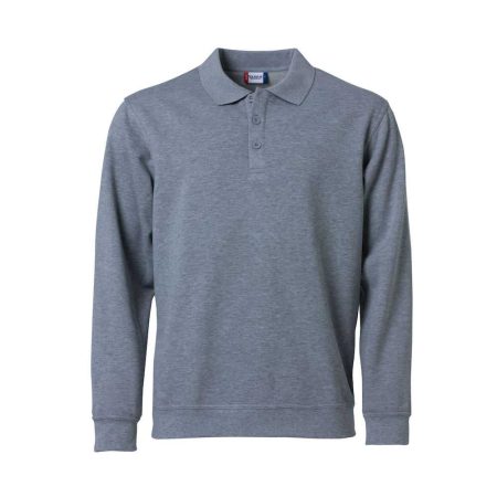 basic_polo_sweater_melerattu_harmaa Clique Basic Polo Sweater