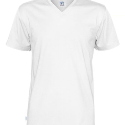Cottover V-kaula miesten t-paita valkoinen