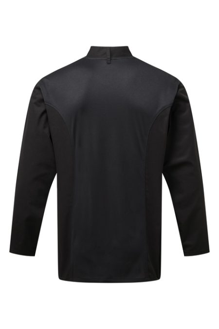 pitkahihainen_kokin_takki_coolchecker_black_back PITKÄHIHAINEN coolchecker® kokintakki